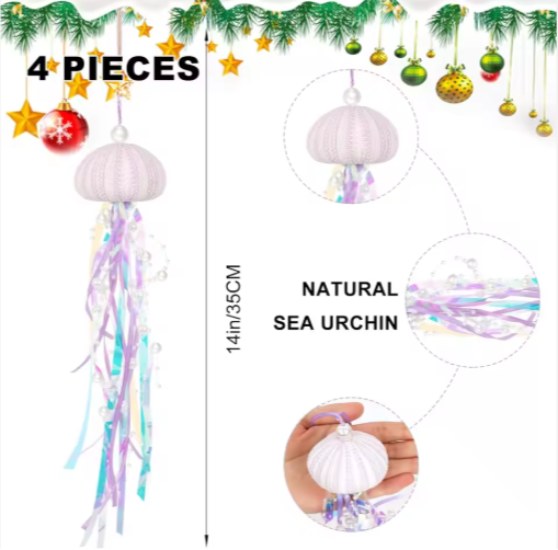 4 PCS Sea Urchin Hanging Ornaments For Christmas Tree C – LumiqHome