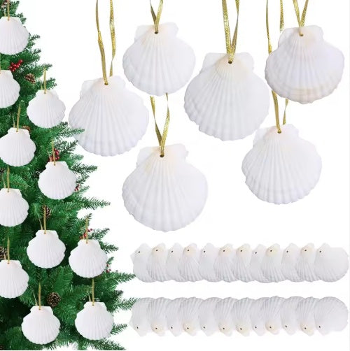 Seashells For Crafting Christmas Ornaments 24pcs 2-3 In by LumiqHome – elegant holiday home décor in a cozy setting