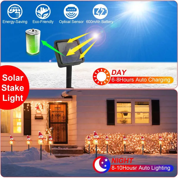 1Pc Solar Powered Lamp 3 Snowmen Outdoor Decorative Chr – LumiqHome