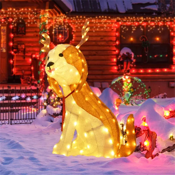 Christmas Dog Decorations With LED Lights, Christmas De – LumiqHome