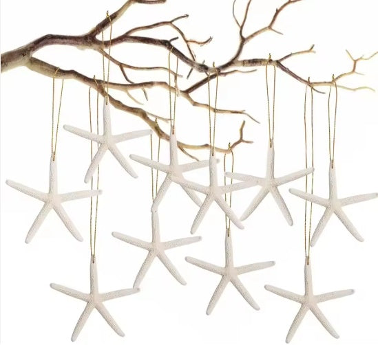 20 PCS Christmas Starfish Hanging Ornaments 3-4'' Natur by LumiqHome – elegant holiday home décor in a cozy setting