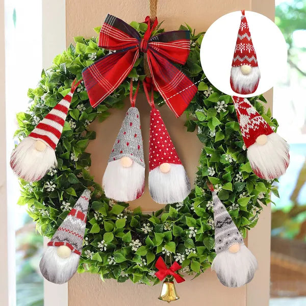 Handmade Swedish Christmas Gnome Ornaments Set of 8 - Scandinavian Plush - LumiqHome