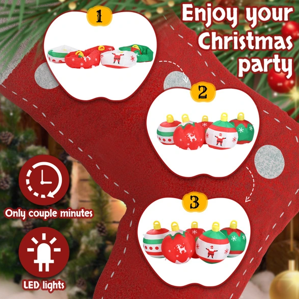 6.9ft LED Inflatable Five Christmas Balls - Outdoor Yard Decoration - LumiqHome