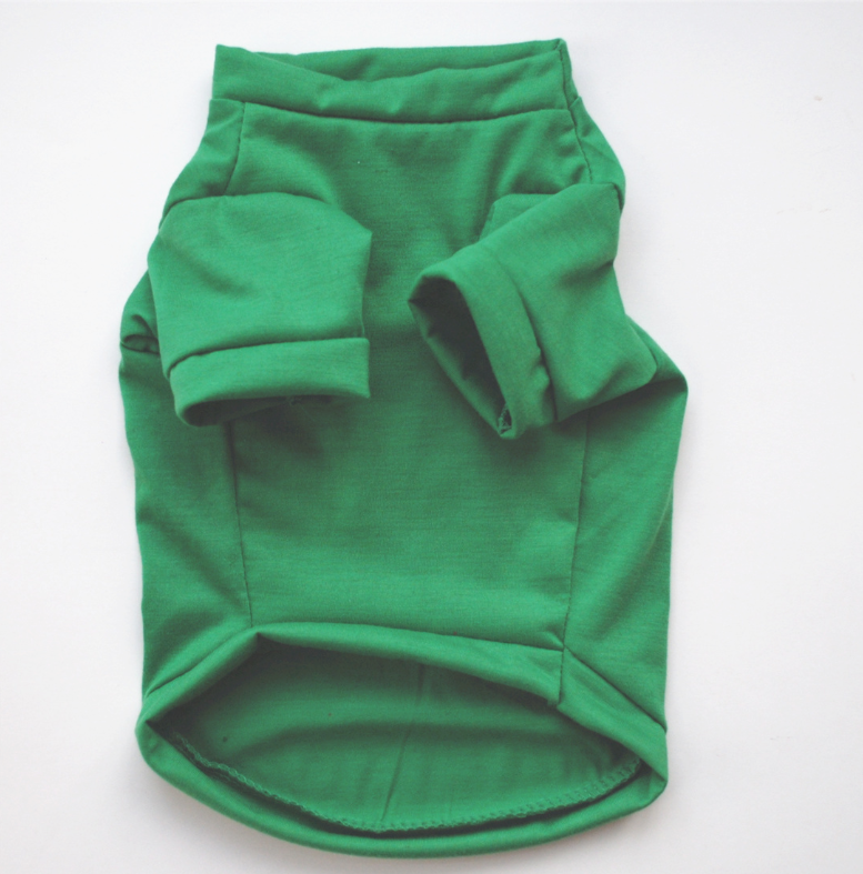 Dog Christmas costume sweatshirt plain green front LumiqHome