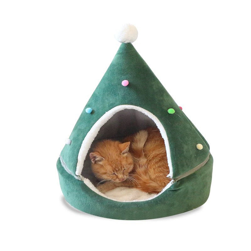 Christmas Tree Pet Bed Winter Warm Pet Nest Cat House D by LumiqHome – elegant holiday home décor in a cozy setting