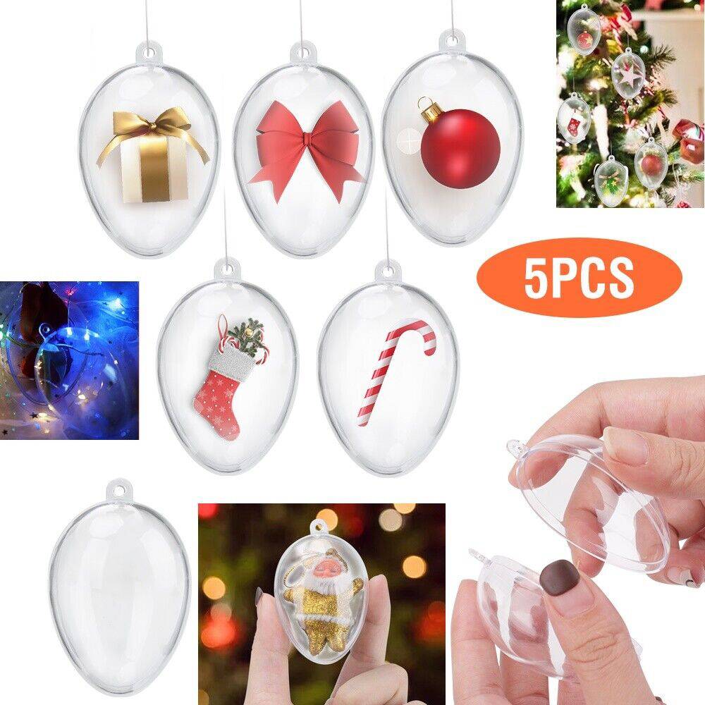 5 PCS Clear Plastic Christmas Balls Baubles Sphere Fill – LumiqHome