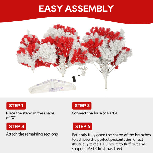 6ft Artificial Christmas Tree With 300 LED Lights And 9 – LumiqHome