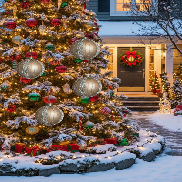 4PCS Set Christmas Glass Ball Ornaments Holiday Tree Ha – LumiqHome