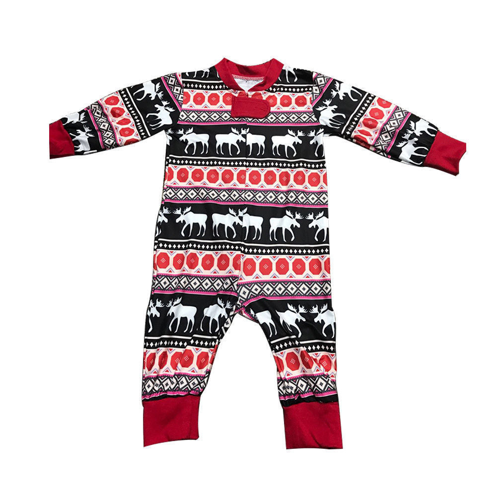 Family matching Christmas pajamas adult red Nordic onesie LumiqHome