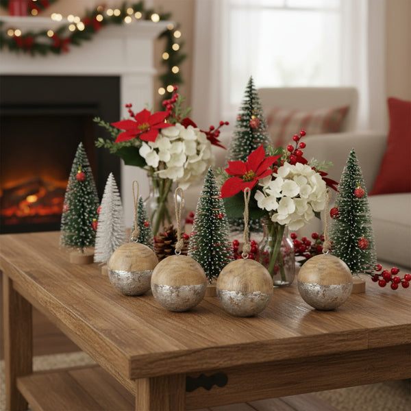 4PCS Set Christmas Hanging Ball Ornaments Wooden Tree D – LumiqHome