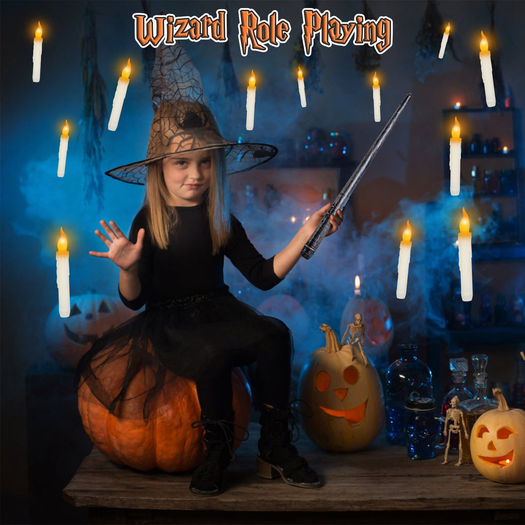 Flameless Floating Candles Set of 12 - LED Magic Hanging Candles with Remote - LumiqHome