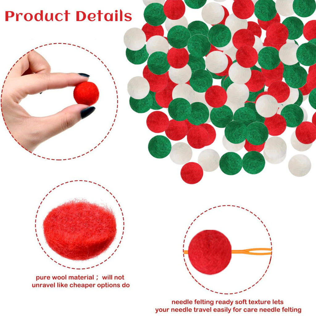 Felt Ball Garland with Warm Light String – Christmas Pom Pom Garland – LumiqHome