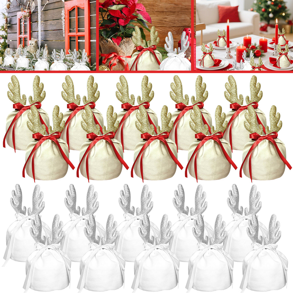 5 Pcs Christmas Antler Gift Bags – LumiqHome