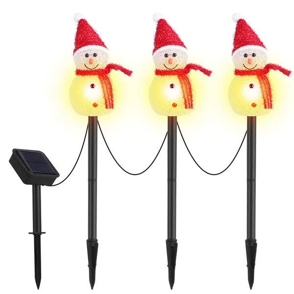 1Pc Solar Powered Lamp 3 Snowmen Outdoor Decorative Chr by LumiqHome – elegant led christmas décor in a cozy setting