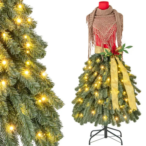 5 FT Pre-lit Mannequin Artificial Christmas Tree Dress – LumiqHome