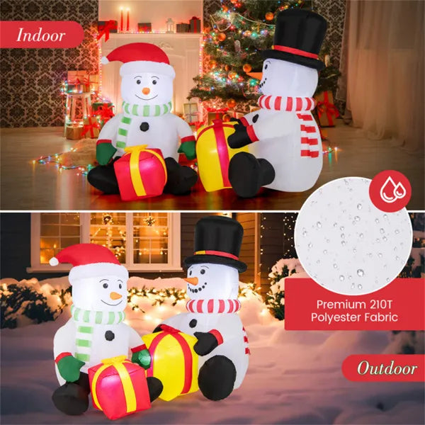 5 Feet Snowman Christmas Inflatables With Gift Boxes – LumiqHome