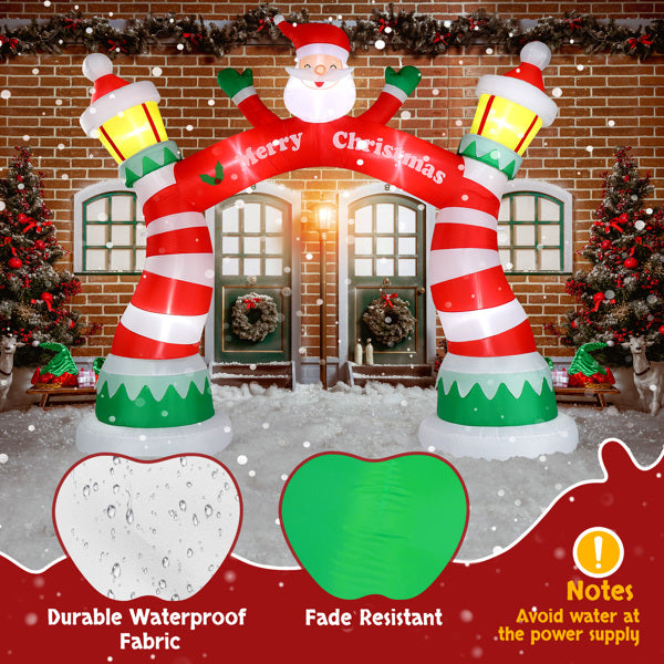 8.9ft Christmas Inflatable Arch with 7 LED Lights & Drawstring Pockets - LumiqHome