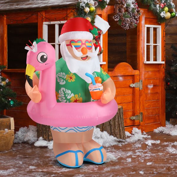 5.9ft LED Inflatable Hawaii Santa Claus - Outdoor Yard Christmas Decoration - LumiqHome