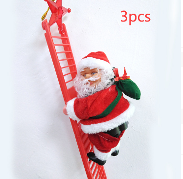 Santa Claus climbing ladder 3-piece bundle – festive Christmas decor LumiqHome
