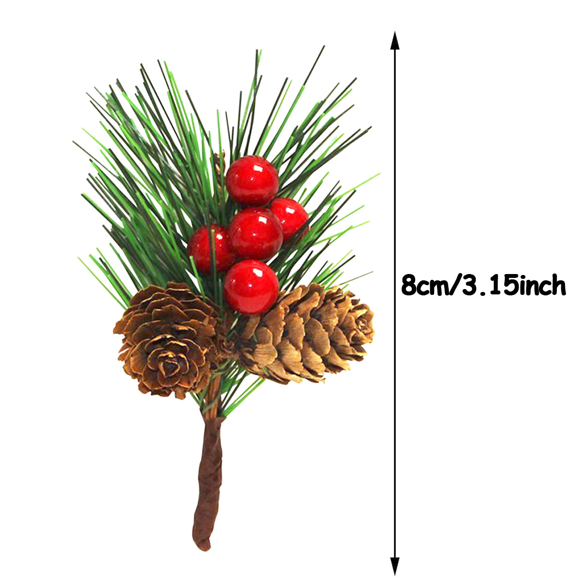 10 PCS Christmas Mini Artificial Pine Picks With Red Be – LumiqHome