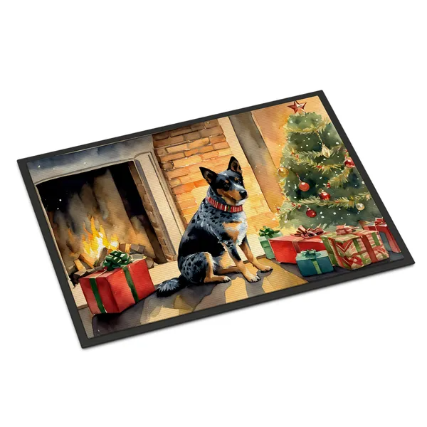 Australian Cattle Dog Christmas Doormat - 24x36 Non-Slip Washable - LumiqHome