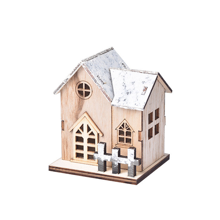 LED wooden Christmas house single side angle LumiqHome