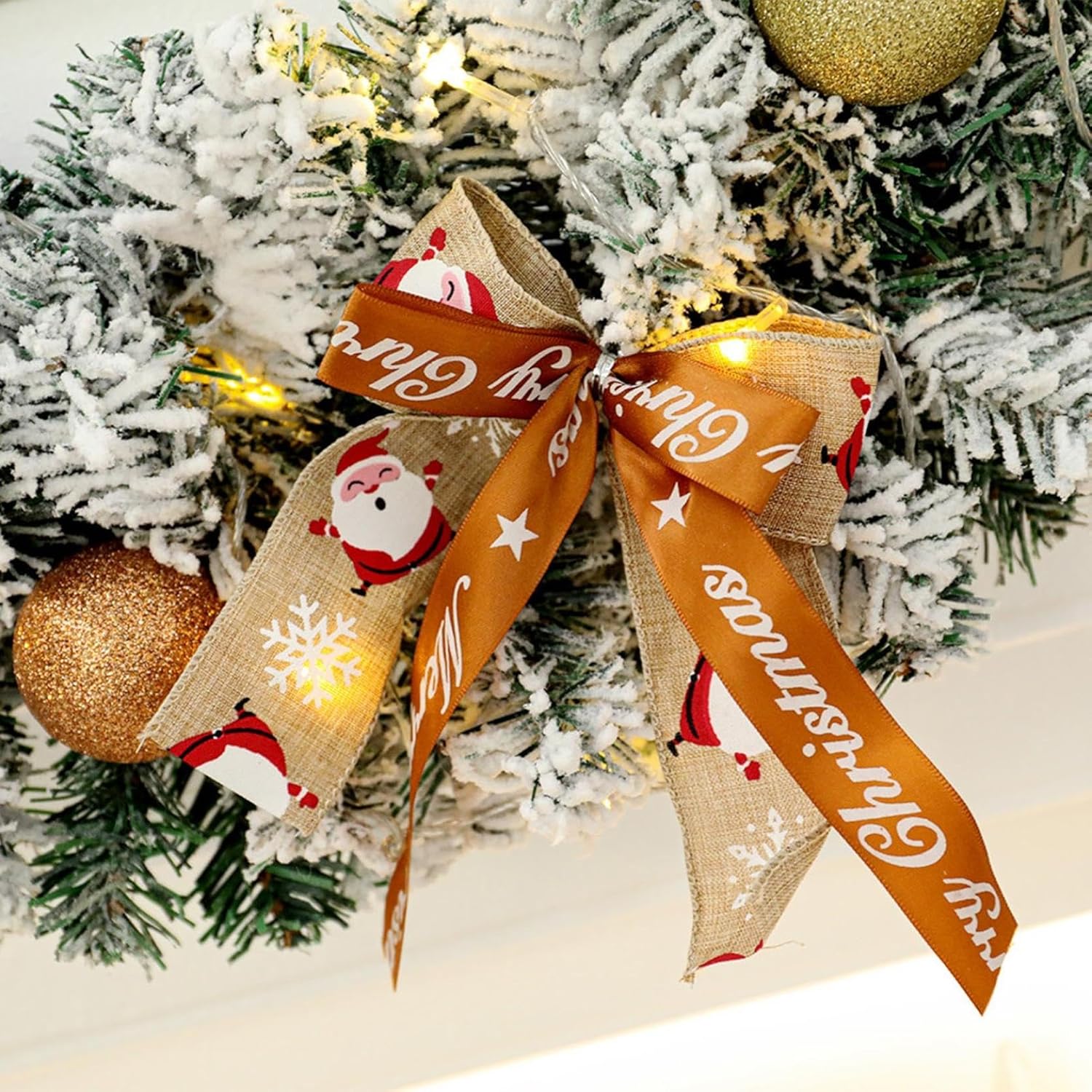 60cm Christmas Wreath With Glitter Balls & LED Lights - – LumiqHome