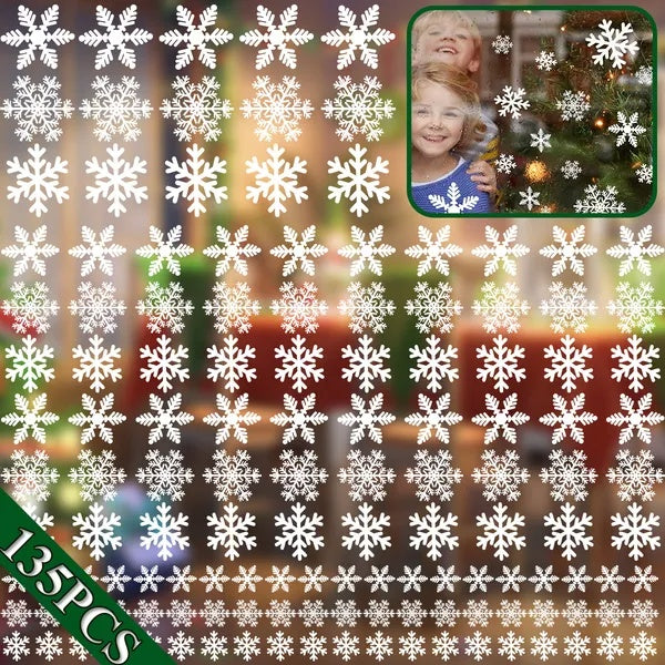 5 Sheets 135 Pcs Christmas White Snowflakes Window Clin by LumiqHome – elegant holiday home décor in a cozy setting