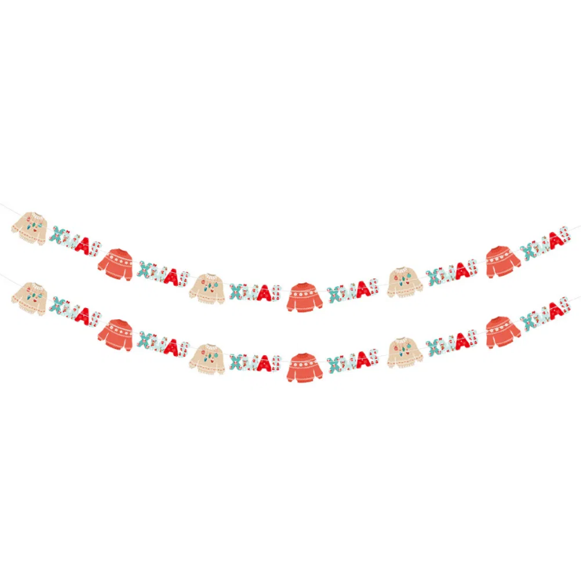 24PCS Christmas Banner Paper Christmas Sign Garland Gin – LumiqHome
