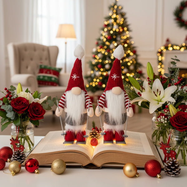 Christmas Gnomes Tabletop Ornaments Set of 2 - LumiqHome