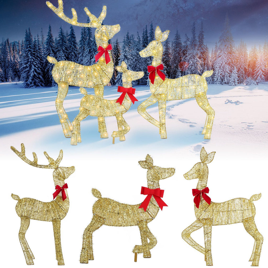 3Pcs In 1 Set 2D Lighted Christmas Deer Family Set Indo by LumiqHome – elegant led christmas décor in a cozy setting