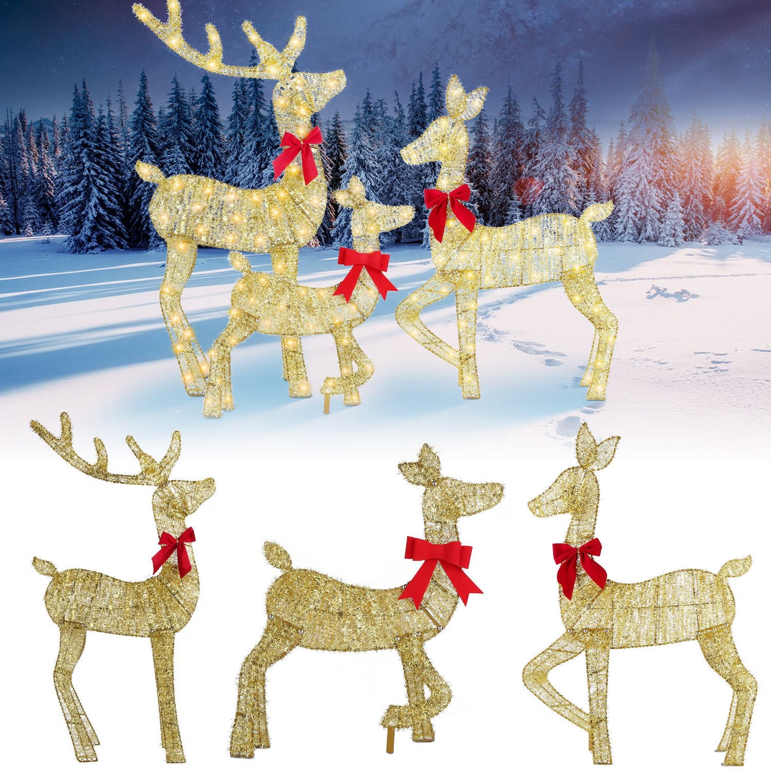 3-Piece Lighted Christmas Reindeer Family Set Outdoor D – LumiqHome