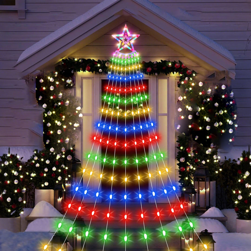 Christmas Star Waterfall Tree String Light – 350 LED Multicolor – LumiqHome