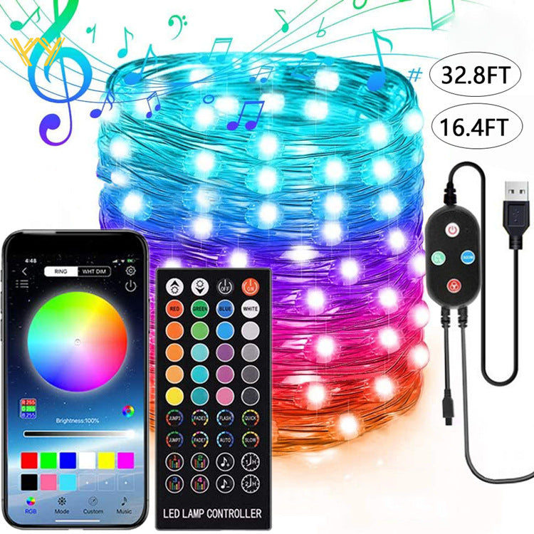 Bluetooth App-Controlled LED Copper Wire Light String – LumiqHome