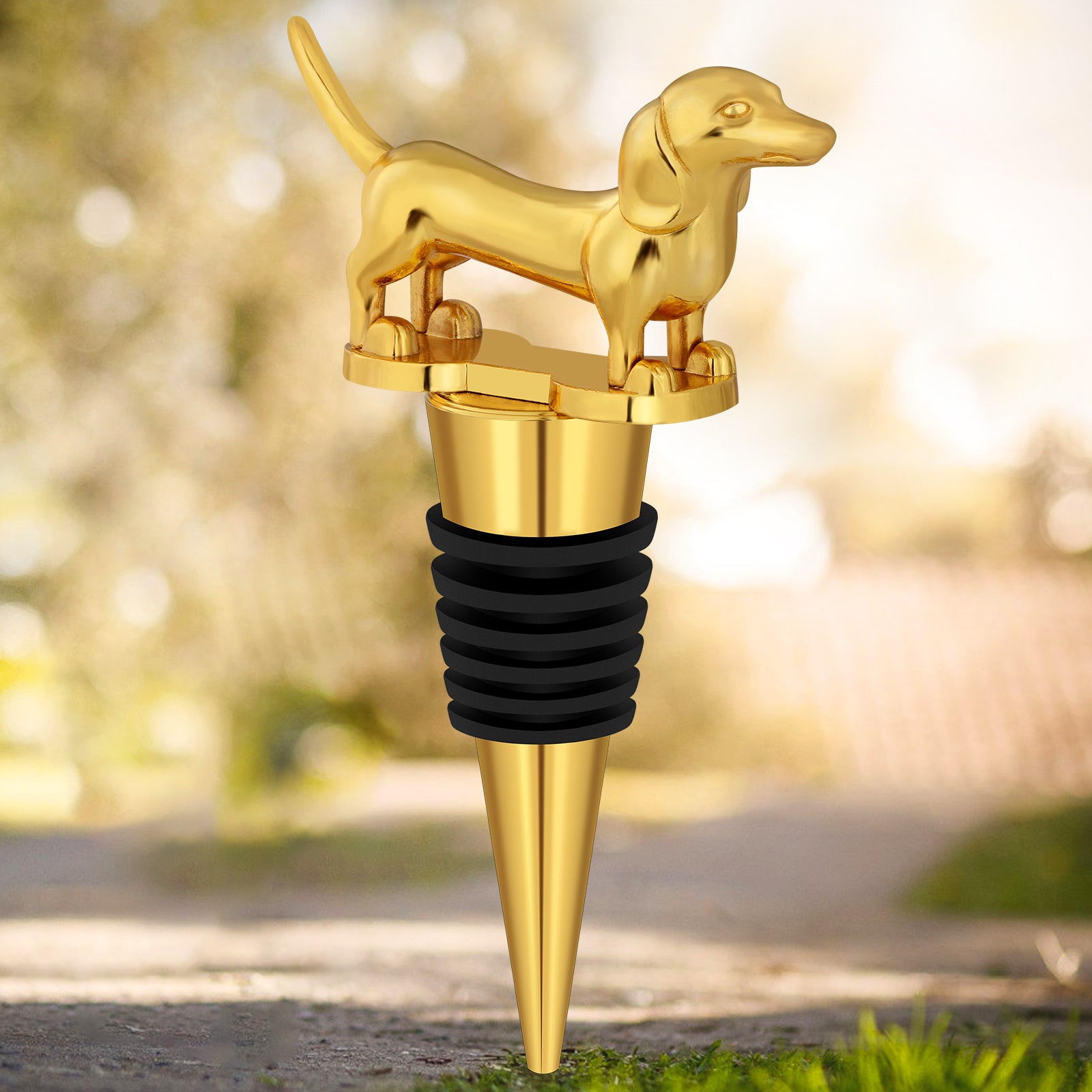 Dachshund Wine Stopper – Luxury Animal Decor Gift – LumiqHome
