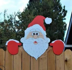Christmas themed fence garden top decoration Santa Claus LumiqHome