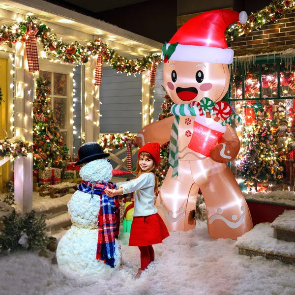 7.9ft LED Inflatable Gingerbread Man - Outdoor Yard Christmas Decoration - LumiqHome