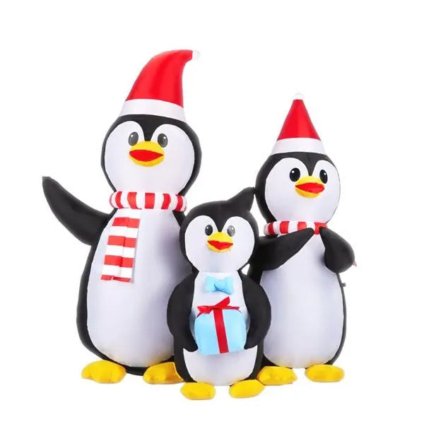 6ft LED Inflatable Penguin Family - Outdoor Yard Christmas Decoration - LumiqHome