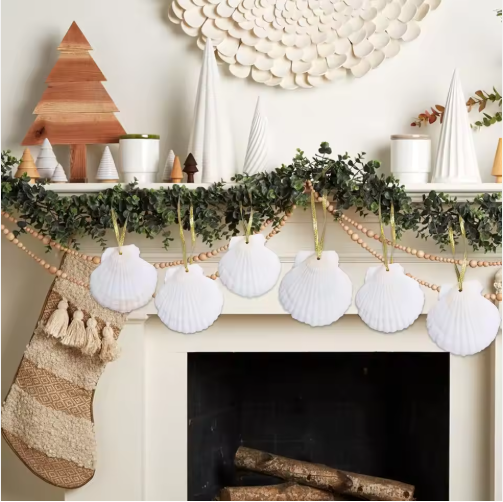Seashells for Christmas Ornaments Set of 24 - 2-3 Inch Natural Scallop Shells - LumiqHome