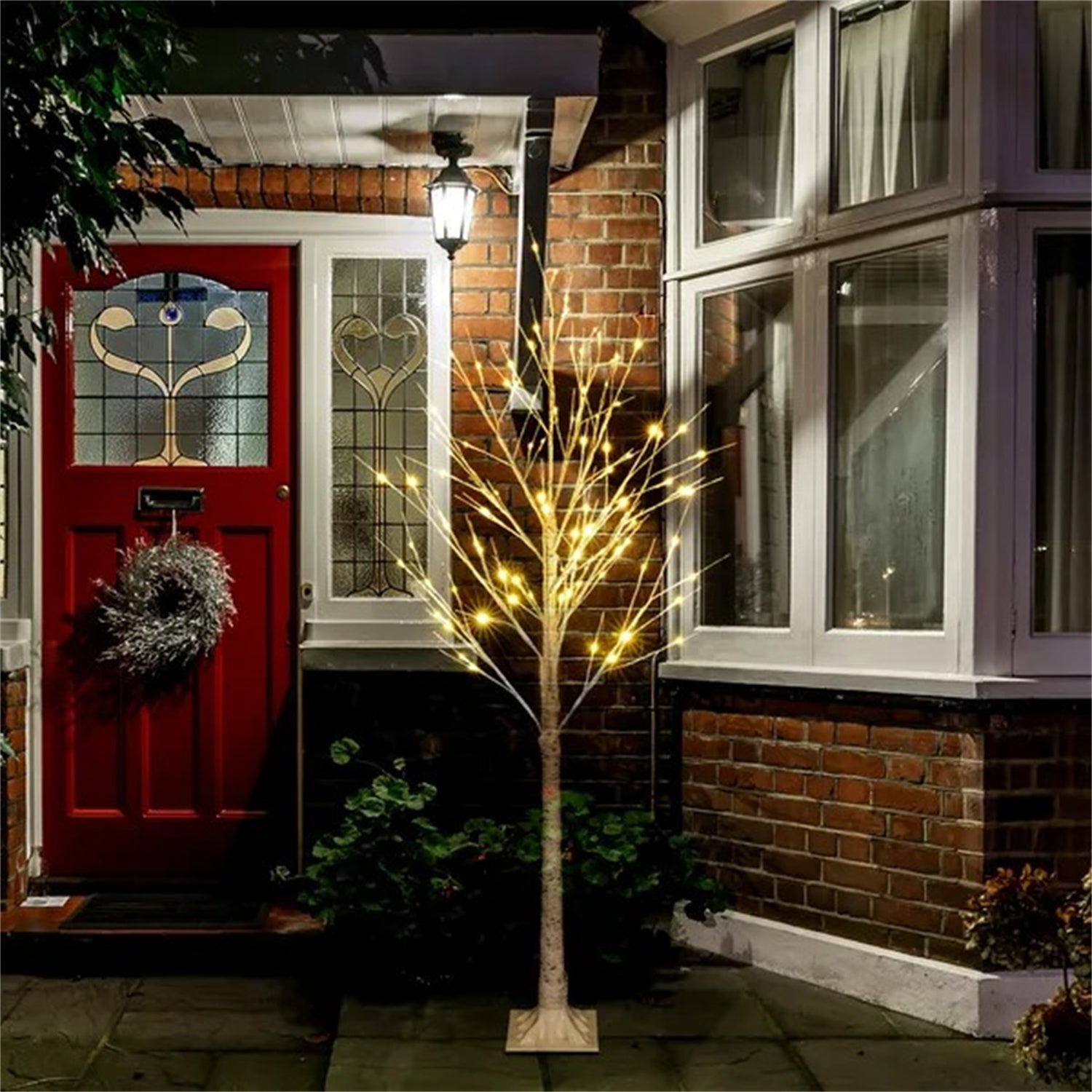 6 Feet 96 LED Lighted Birch Tree For Thanksgiving Decor by LumiqHome – elegant led christmas décor in a cozy setting