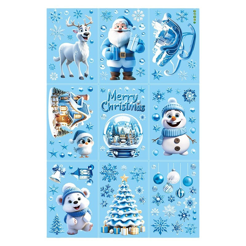 Christmas Snowflake Window Decals - 9 Sheets Blue Winter Stickers - LumiqHome