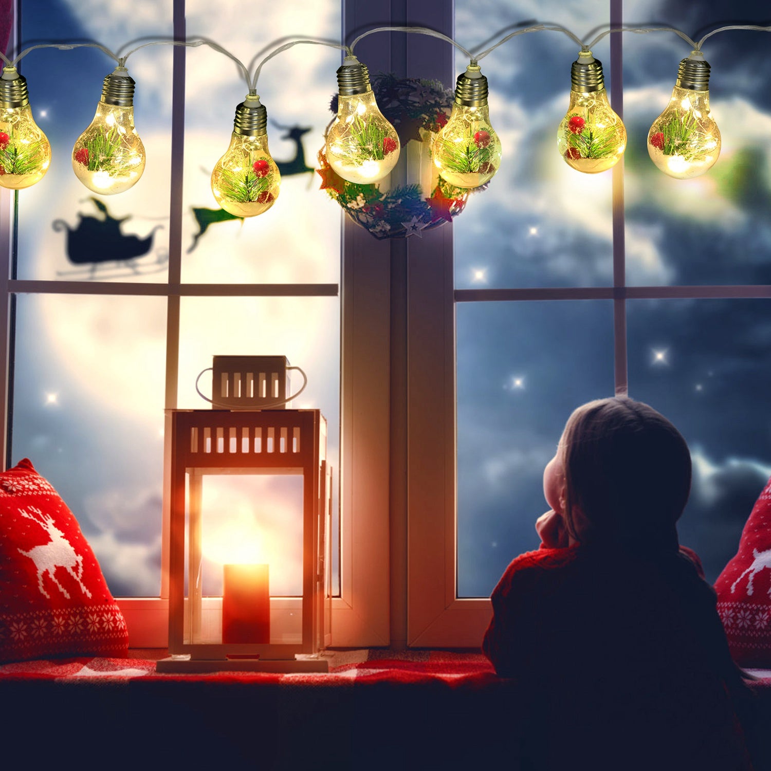 1Pc 13.78FT Christmas Snow Globe String Light Battery P – LumiqHome