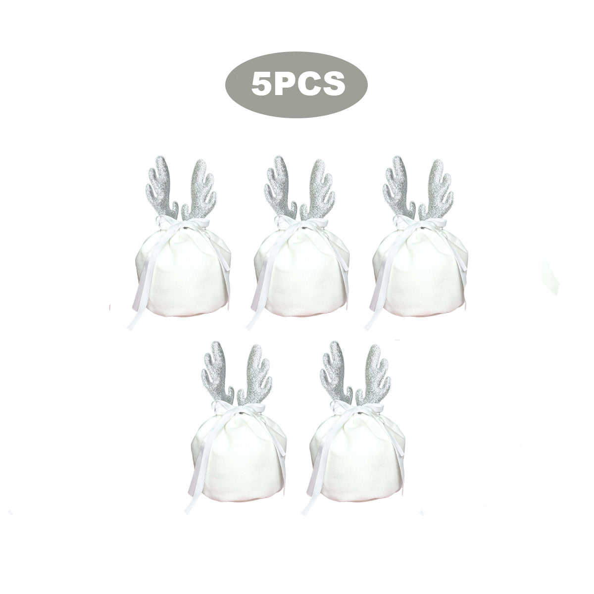 5 Pcs Christmas Antler Gift Bags – LumiqHome
