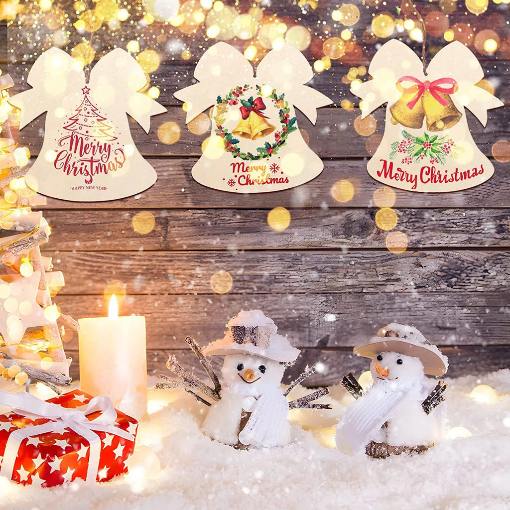 20PCS Christmas Wooden Hanging Ornaments DIY Blank Unfi – LumiqHome