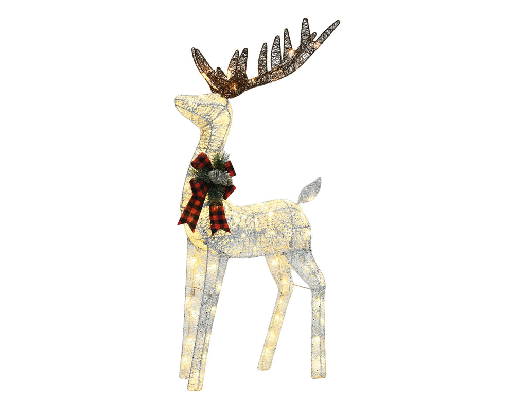 48in Christmas Reindeer & 38in Sleigh Decoration Set - Indoor Outdoor - LumiqHome