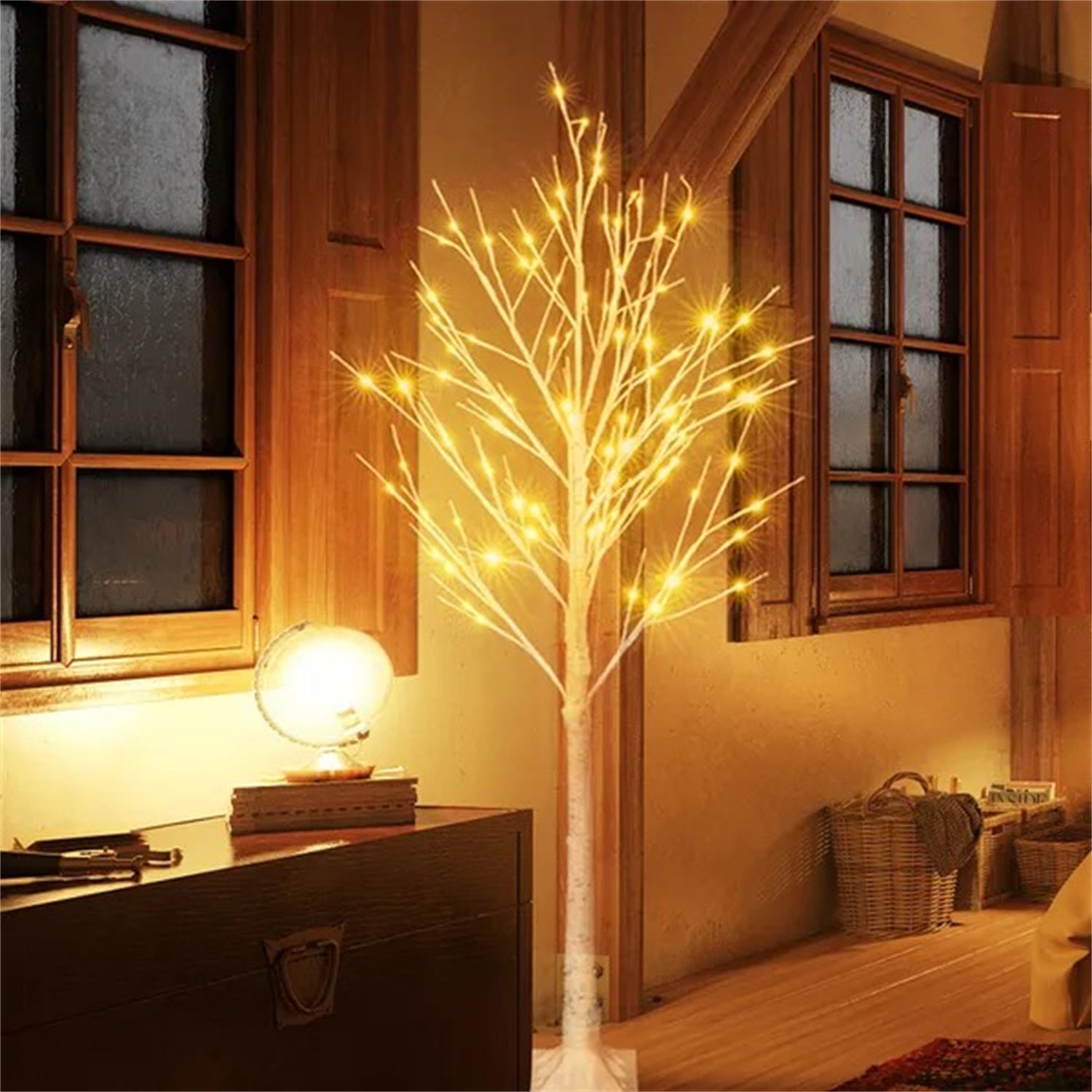 6 Feet 96 LED Lighted Birch Tree For Thanksgiving Decor – LumiqHome