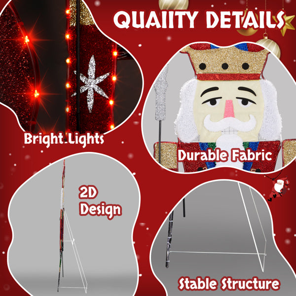 Nutcracker Soldier 2D LED Christmas Light - 168cm Warm White - LumiqHome