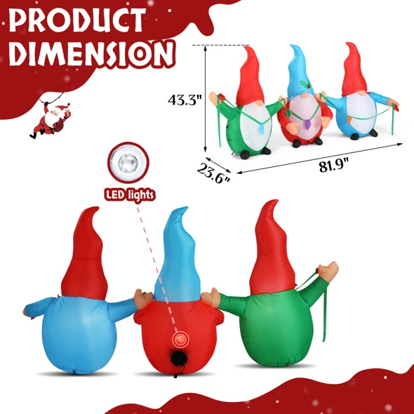6.9ft LED Inflatable Five Christmas Balls - Outdoor Yard Decoration - LumiqHome