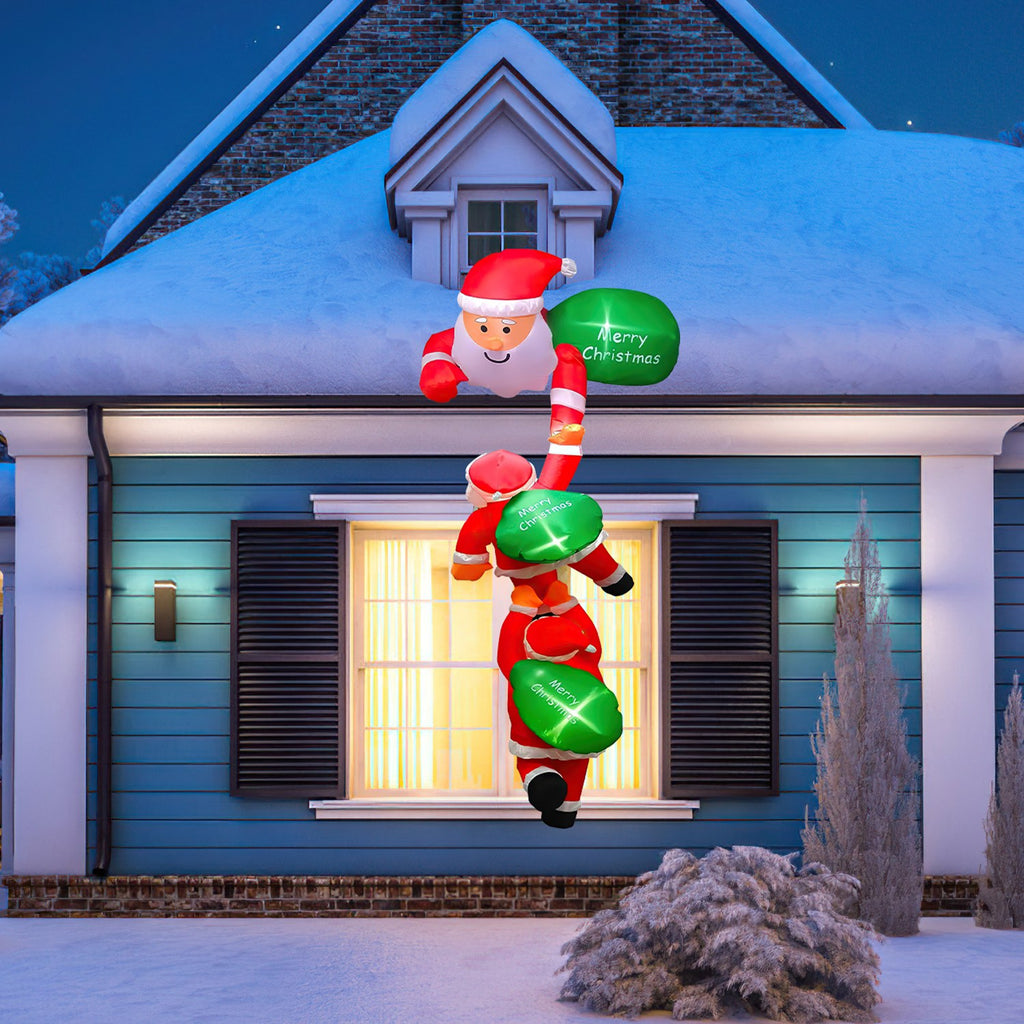 1Pc 8FT Climbing Inflatable Santa Claus With Light Hang – LumiqHome