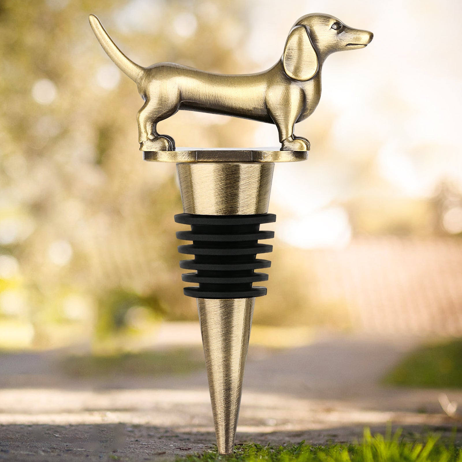 Dachshund Wine Stopper – Luxury Animal Decor Gift – LumiqHome